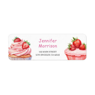 Etiqueta de Endereço de Retorno de Cupcakes de Amo