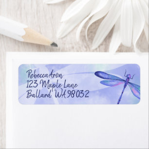 Etiqueta de Endereço de Retorno de Dragonfly Azul