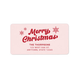 Etiqueta de endereço de retorno de férias cor-de-r