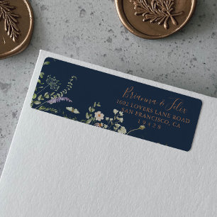 Etiqueta de Endereço de Retorno de Flor Silvestre 