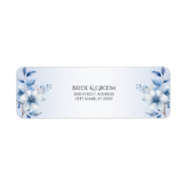 Etiqueta de Endereço de Retorno de Flores Azuis Bo