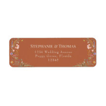 Etiqueta de Endereço de Retorno de Flores Silvestr