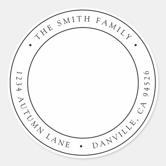 Etiqueta de Endereço de Retorno de Foto Arredondad (Frente)