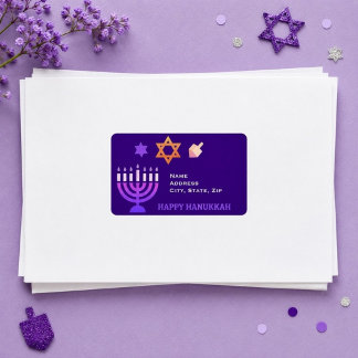 Etiqueta de Endereço de Retorno de Hanukkah Modern