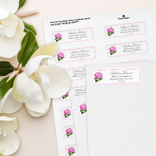Etiqueta de Endereço de Retorno de Hortênsia Rosa
