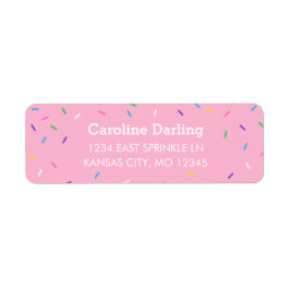 Etiqueta de Endereço de Retorno de Manchas Rosa