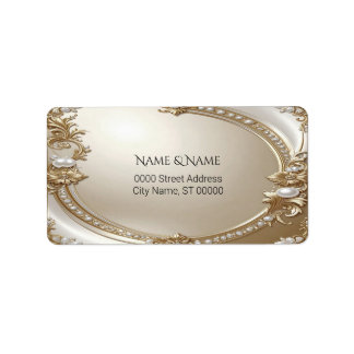 Etiqueta de Endereço de Retorno de Moldura Ornamen