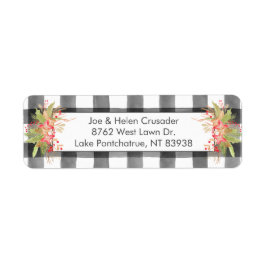 Etiqueta de Endereço de Retorno de Natal com Xadre