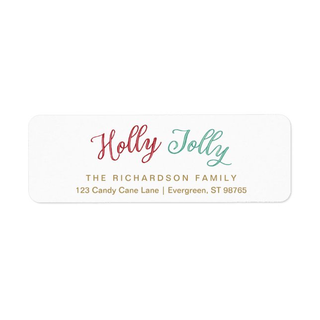 Etiqueta de Endereço de Retorno de Natal Holly Jol (Frente)