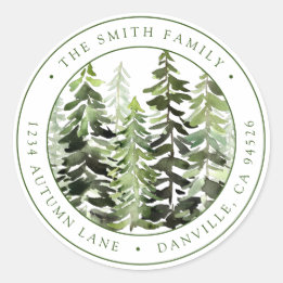 Etiqueta de Endereço de Retorno de Natal Redonda P