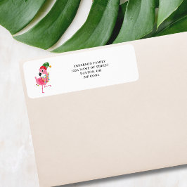Etiqueta de Endereço de Retorno de Natal Rosa Flam