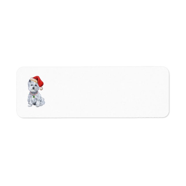 Etiqueta de Endereço de Retorno de Natal Westie (Frente)