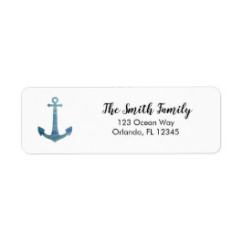 Etiqueta de Endereço de Retorno de Pintura Náutica