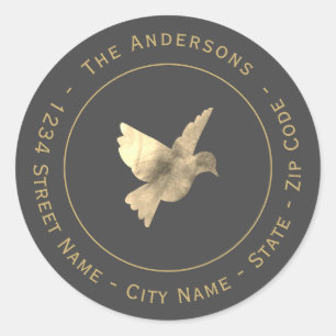 Etiqueta de Endereço de Retorno de Pombo de Aquare