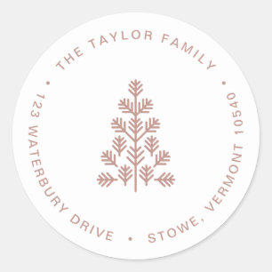 Etiqueta de Endereço de Retorno de Rosa de Árvore