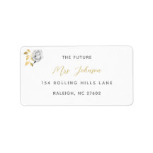 Etiqueta de Endereço de Retorno de Rosa Dourado Ch