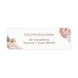 Etiqueta de endereço de retorno de rosas de inicia