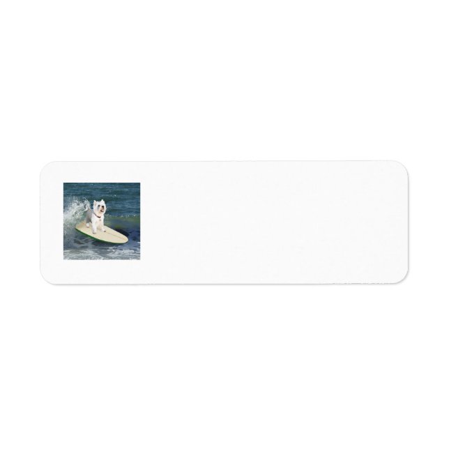 Etiqueta de Endereço de Retorno de Surf Westie (Frente)
