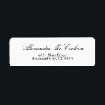 Etiqueta de Endereço de Retorno de Tipografia de S<br><div class="desc">Etiqueta de Endereço de Retorno de Tipografia de Script Elegante. Para mais personalização,  clique no botão "Personalizar" e use nossa ferramenta de design para modificar este modelo.</div>