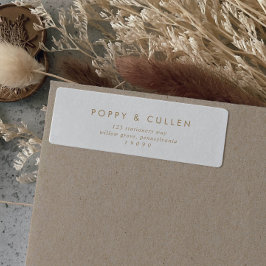 Etiqueta de Endereço de Retorno de Tipografia Dour