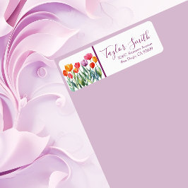 Etiqueta de Endereço de Retorno de Tulipas Multico