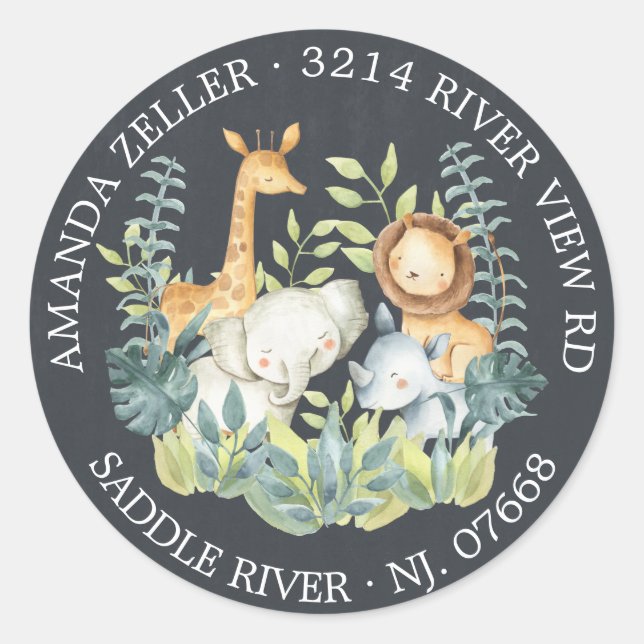 Etiqueta de Endereço de Retorno do Chá de fraldas  (Frente)