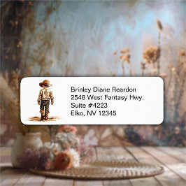 Etiqueta de Endereço de Retorno do Cowboy Mais Peq