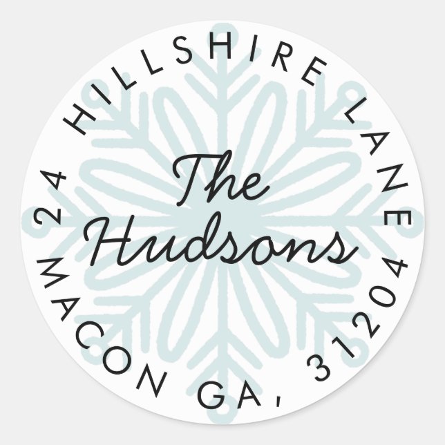 Etiqueta de Endereço de Retorno do Floco de Neve (Frente)