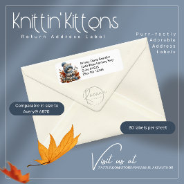 Etiqueta de Endereço de Retorno do Knittin 'Kitten