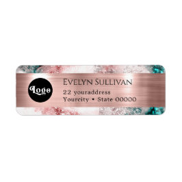 Etiqueta de endereço de retorno do logotipo de cor