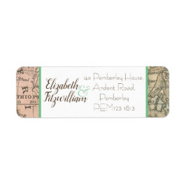 Etiqueta de Endereço de Retorno do Mapa Vintage