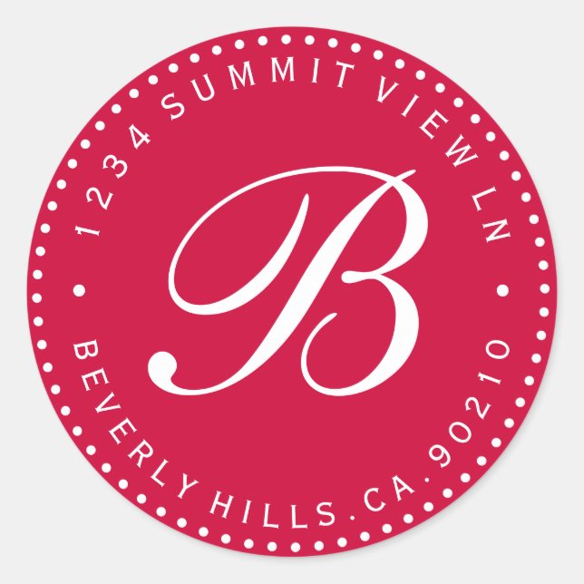 Etiqueta de Endereço de Retorno do Monograma Verme (Frente)