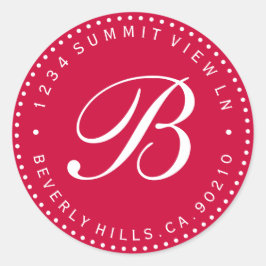 Etiqueta de Endereço de Retorno do Monograma Verme