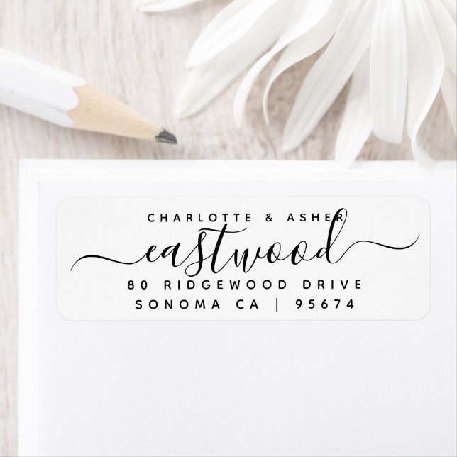 Etiqueta de Endereço de Retorno do Nome do casal (Insitu)