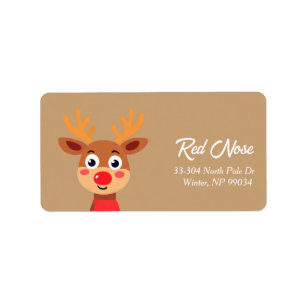 Etiqueta de Endereço de Retorno do Rudolph Reindee