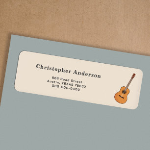 Etiqueta de Endereço de Retorno do Violão Acústico