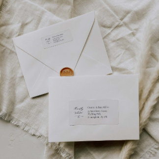 Etiqueta de Endereço de Retorno Elegante com Calig