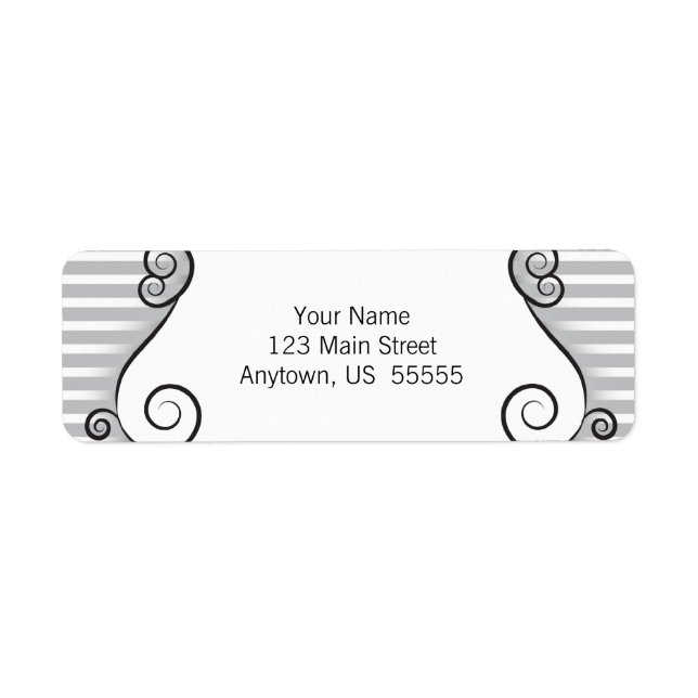 Etiqueta de Endereço de Retorno em Faixa de Cinzas (Frente)