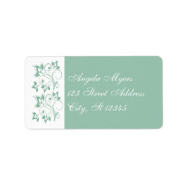 Etiqueta de Endereço de Retorno Floral Branco