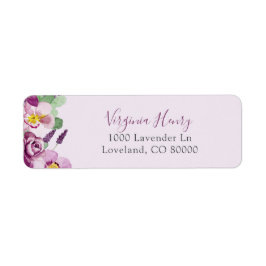 Etiqueta de Endereço de Retorno Floral da lavanda