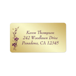 Etiqueta de Endereço de Retorno Floral de Borbolet