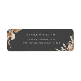 Etiqueta de endereço de retorno floral de cor d'ág