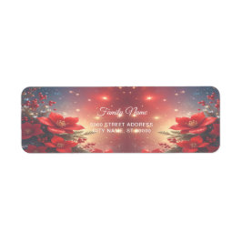 Etiqueta de Endereço de Retorno Floral de Natal Ve