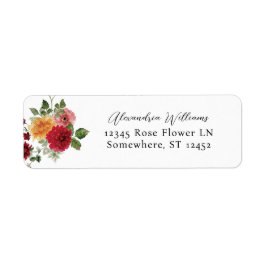 Etiqueta de Endereço de Retorno Floral de Várias C