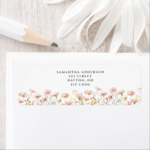 Etiqueta de Endereço de Retorno Floral Flor Silves