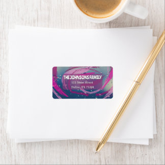 Etiqueta de Endereço de Retorno Fuchsia & Rosa Sua