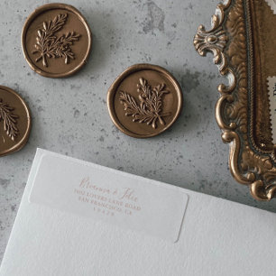 Etiqueta de Endereço de Retorno Minimalista Dourad