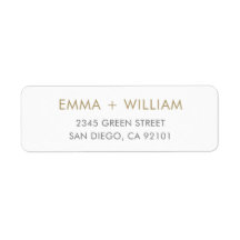 Etiqueta de Endereço de Retorno Mínimo Dourado e B