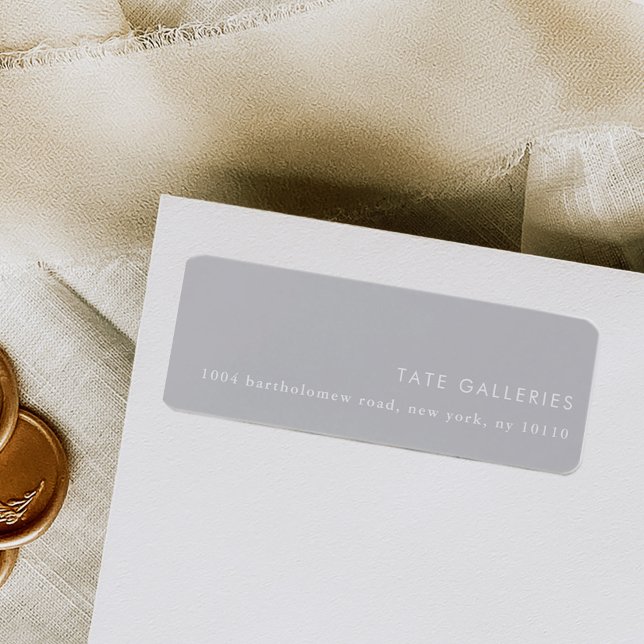 Etiqueta de Endereço de Retorno Mínimo Moderno da  (Soft gray chic modern minimalist return address labels.)