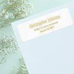 Etiqueta de Endereço de Retorno Moderno do Ouro Pe<br><div class="desc">Crie sua própria etiqueta personalizada,  personalizada,  simples e elegante de endereço de retorno amarelo do ouro. Basta inserir seu nome / nome da empresa e endereço. Perfeito tanto para o lar como para o negócio,  correio pessoal e oficial.</div>